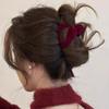 French Red Velvet Hair Clips Cute Hair Claw Clip Fashion Ponytail Barrettes Clip  Daily Life