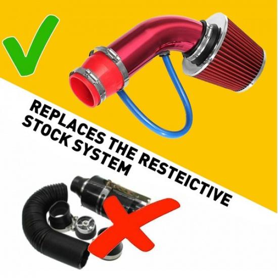 Car Auto Pipe Power Flow Hose System Cold Air Intake Filter Induction Kit
