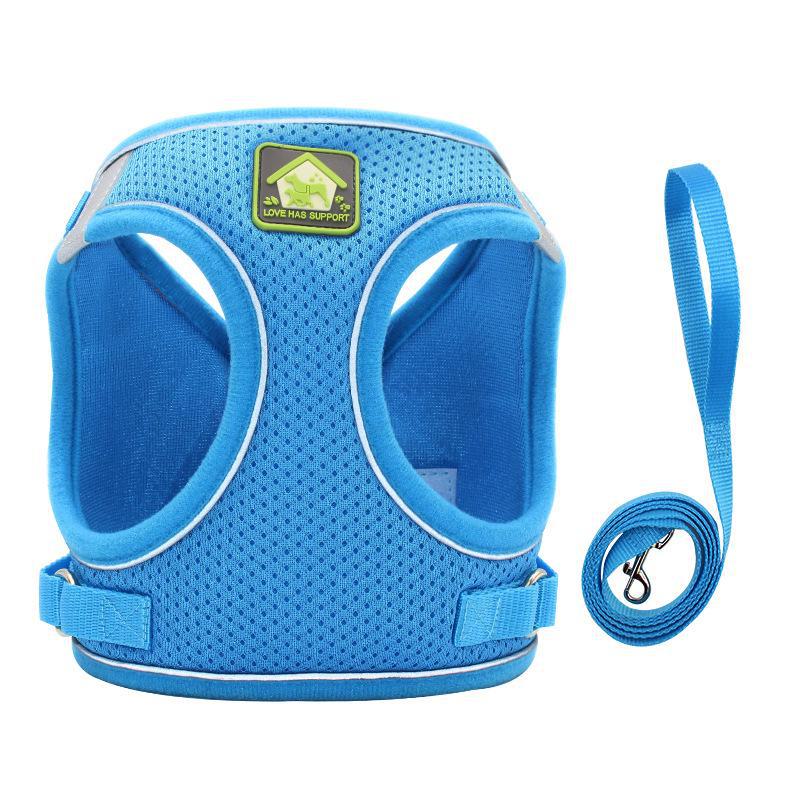 Reflektierendes, atmungsaktives Hundegeschirr- und Leinenset