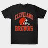 Men Black Print T-shirt Cleveland Browns Football Sports Vintage No-Cut Transfer Paper Print Cotton Tshirt
