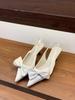 Purple pointed high heels bag head sandals fairy shoes 2025 spring and summer French temperament socialite stiletto shoes