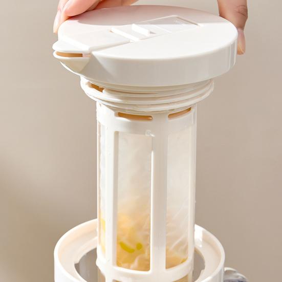 Large Cold Water Pitcher, 2000ml Flip Lid Dispenser for Fridge Side Door, BPA-Free Leakproof Jug with Infuser for Fruit Tea