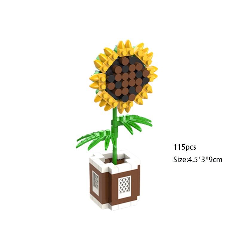 Rose Sunflower Daisy Building Blocks Model Toy Kids Gift – Decorate Surprise