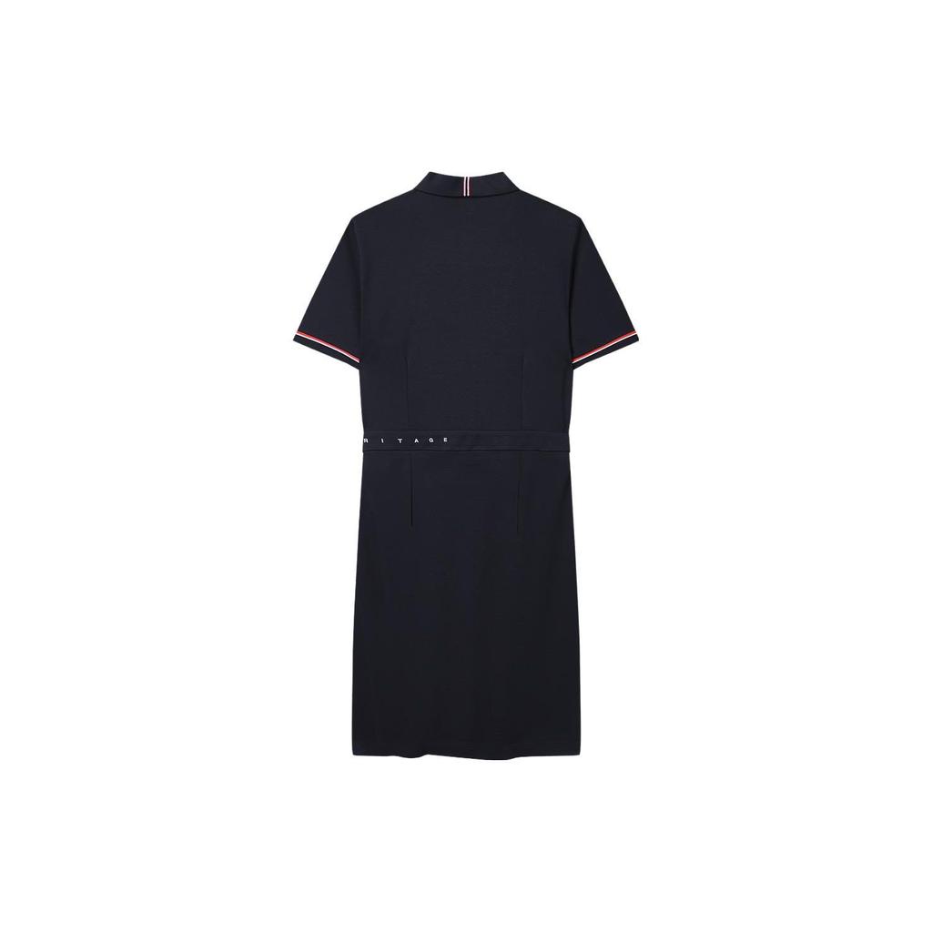 Fila Classic Business Comfortable Polo Dress With Letter Print Women Dresses Legendary-Blue F11W321305F-NV