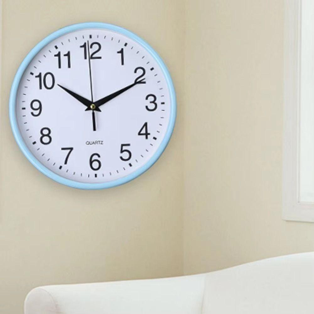 Battery Operated Modern Wall Mounted Clock Non-ticking Round Wall Clocks Hanging Clock  School