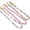 Spring and Summer New European and American Niche Retro Color Real Stone Freshwater Rice Grains Pearl Beaded Dopamine Necklace Collarbone Chain