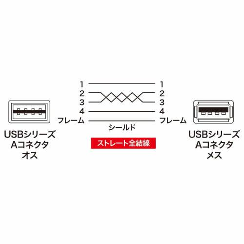 Sanwa Supply Double-sided USB extension cable (A-A female) 3m Black KU-REN3