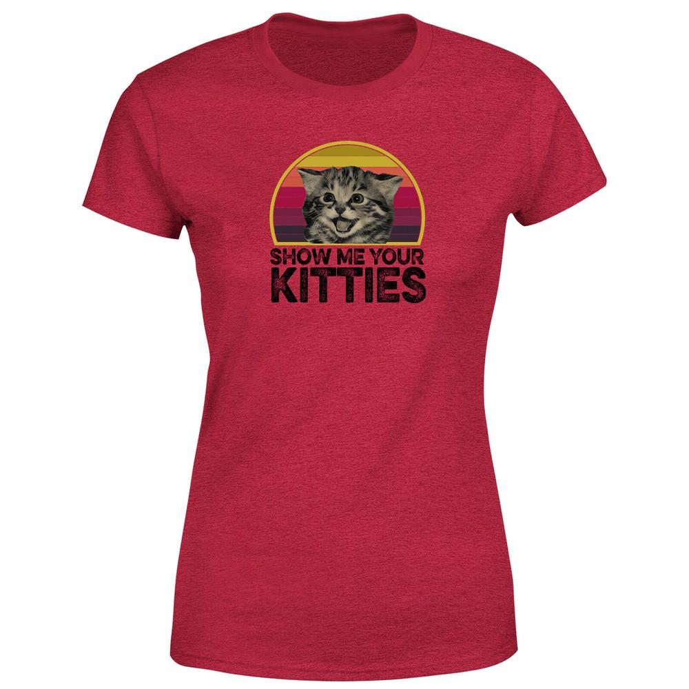 

Show Me Your Kitties Womens T Shirt Cat Vintage Pet Animal Lover Tee Top L