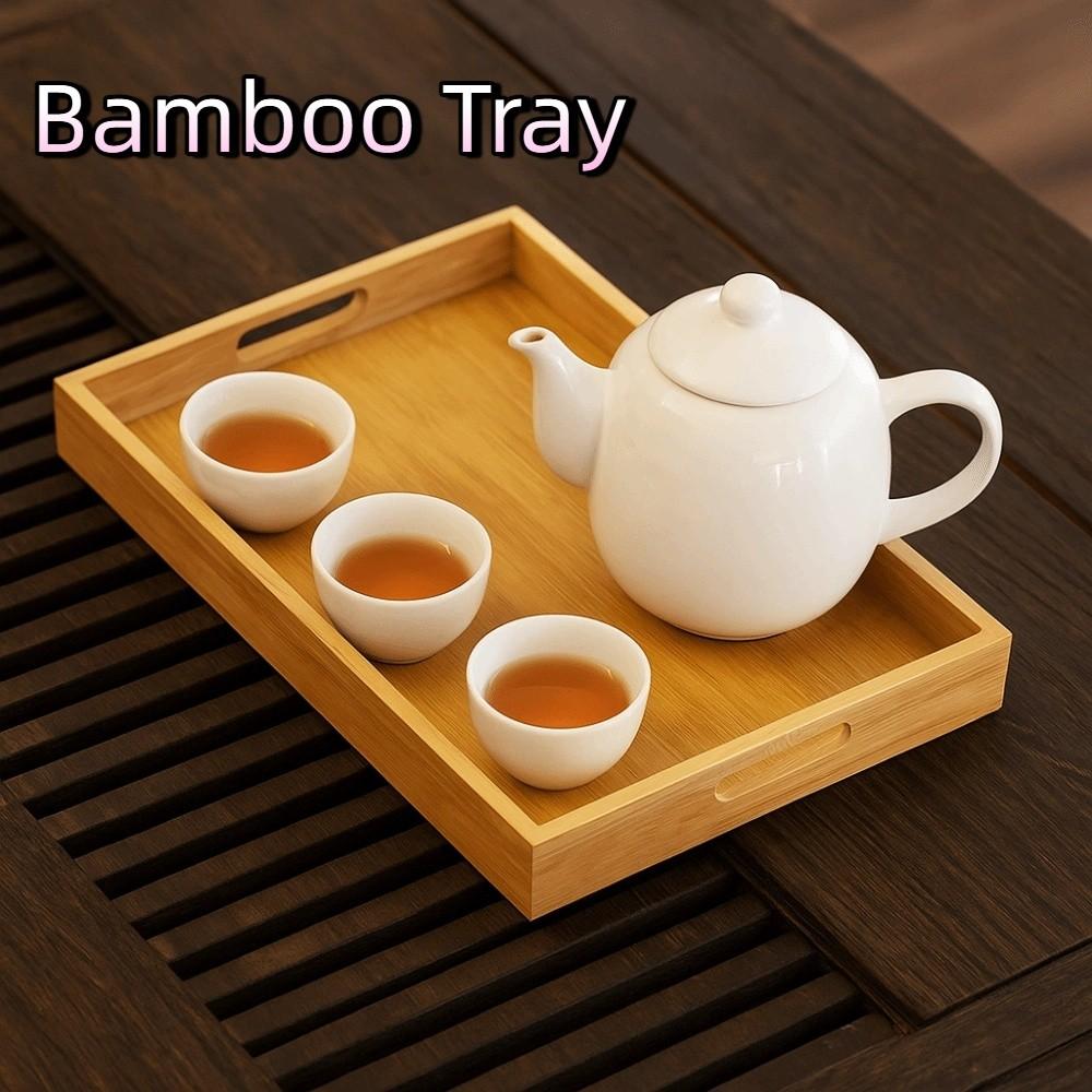 Rectangle Tea Tray with Handle Food Tray Multi-Purpose Fruit Tray  Kitchen Use