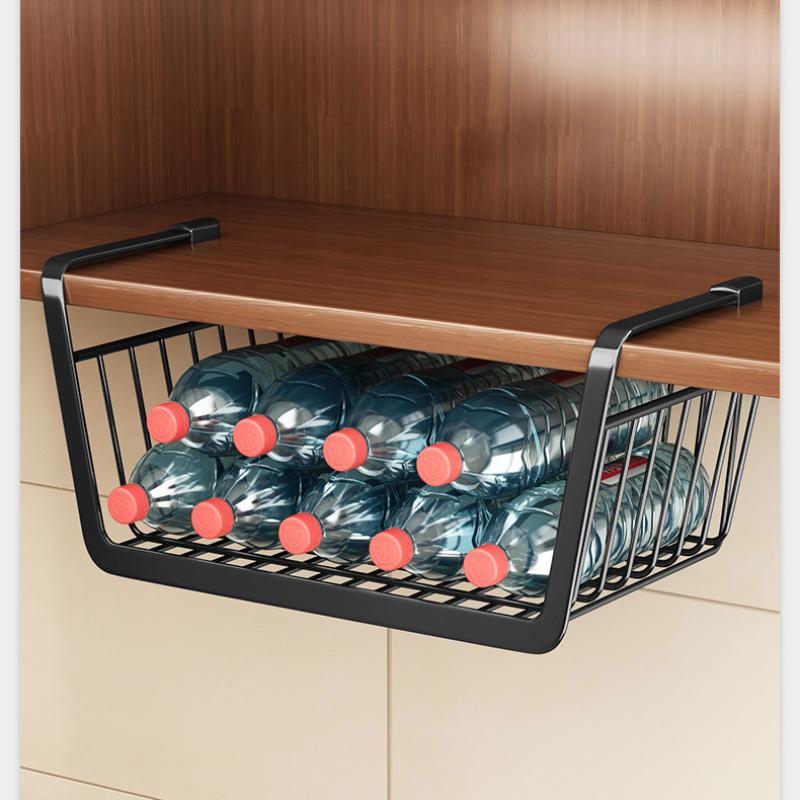 Hanging Net Basket Home Large Capacity Hanging Under The Cabinet Storage Shelves Spice Dishes Storage Pantry Kitchen Organizer