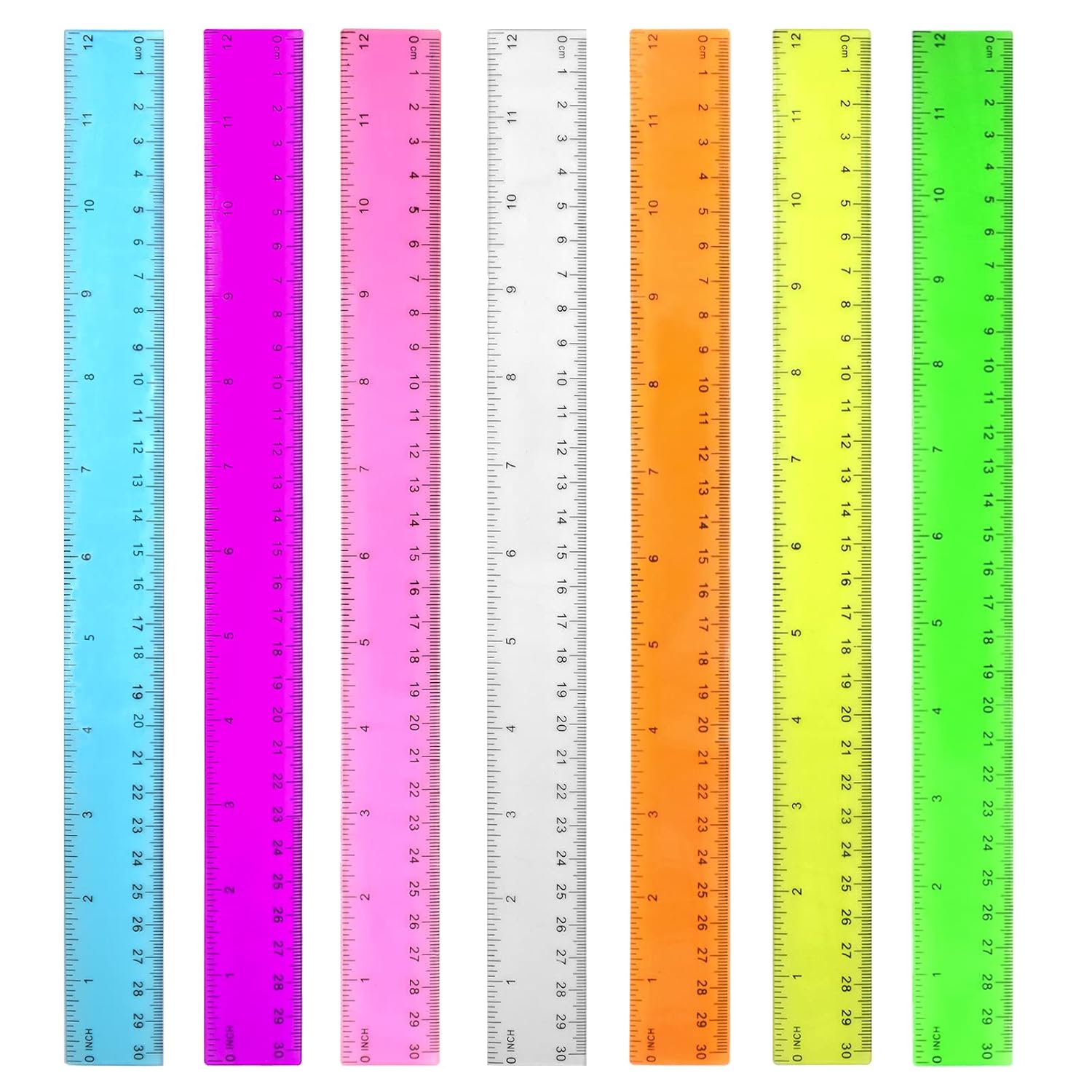 

Color Transparent Ruler Plastic Rulers , Ruler 12 inch, Kids Ruler for School, Ruler with Centimeters, Millimeter and Inches. разноцветный