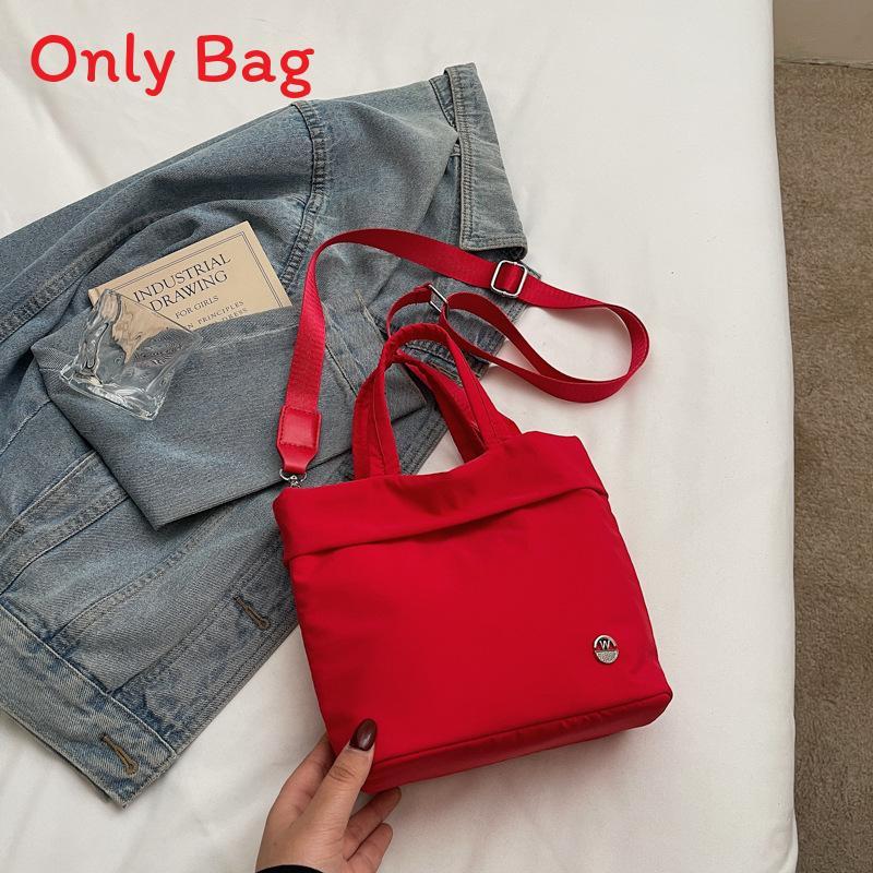 Street Style Nylon Square Bag For Women Teen Fashion Lightweight Crossbody Bag With Stitching Detail