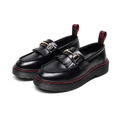 Black Genuine Leather Loafers Man British Style Fashion Tassel Platform Shoes For Man Women Business Casual Shoes Big Size 35-46