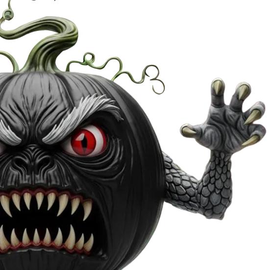 Pumpkin Evil Figurine Spooky Resin Halloween Tabletop Decoration for Home Office Desk Decor Halloween Party Supplies