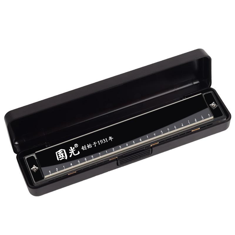 

Губная гармошка Guoguang Tremolo 24 отверстия тональность C блюзовая арфа духовой инструмент для начинающих набор с футляром чёрный