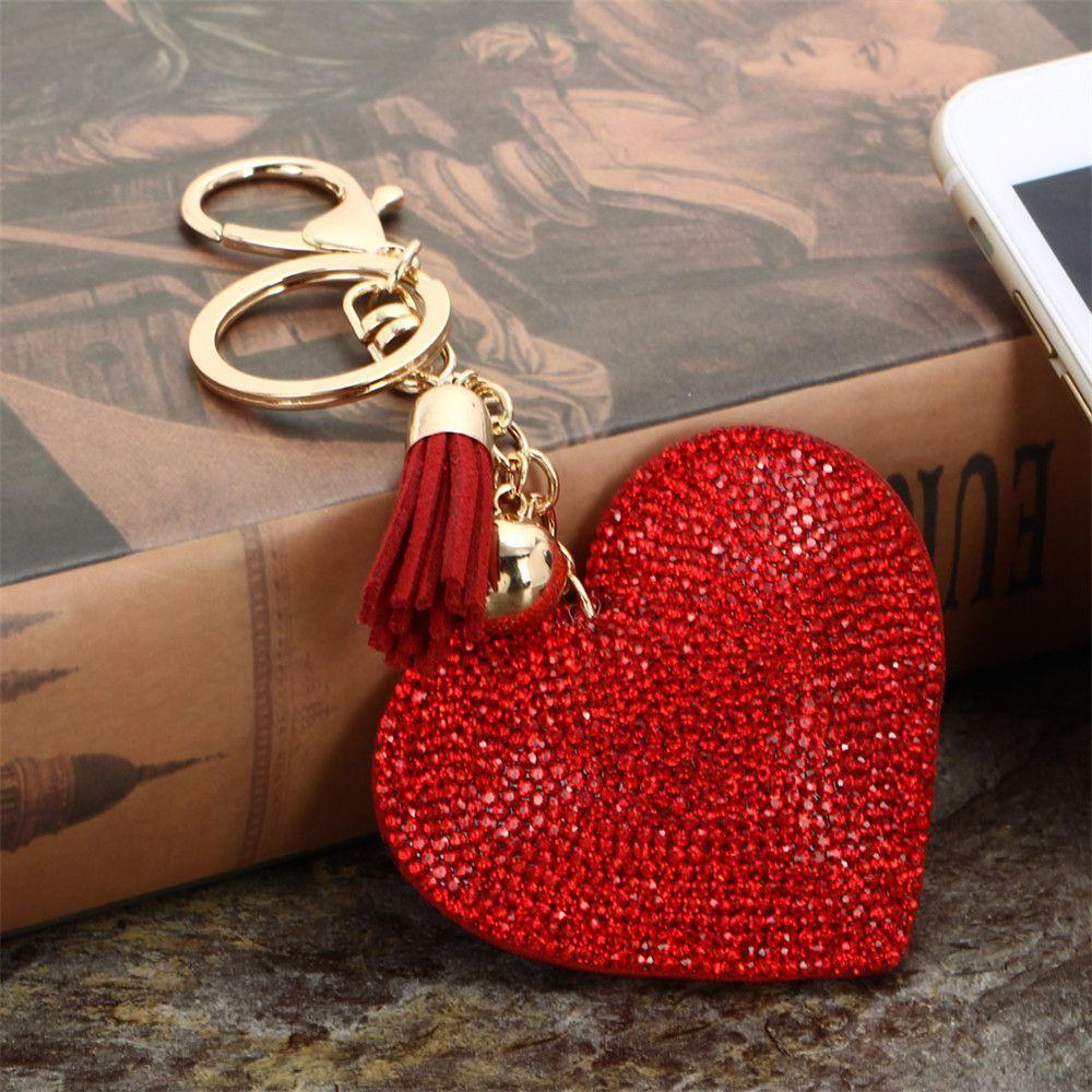 

Цепочка для женщин со стразами Love Heart брелок для сумки Лучшие подарки подвеска брелок брелок держатель для ключей золотой