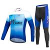 Mens Cycling Jersey Set Long Sleeve Breathable Slim Fit Mountain Road Bike Apparel