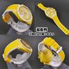 Swatch x OMEGA Exclusive Rubber Strap with Clicker Feature (Yellow & White/Sun)