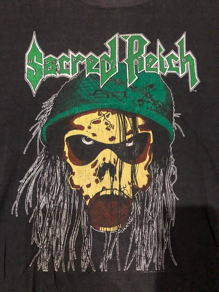 Редкий Подарок Sacred Reich для Фаната Хлопок Черный S-2345XL Унисекс Футболка Унисекс Футболка XXXXL