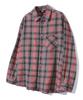 TRILLION Flanell-Oversize-Karoshemd mit einer Tasche (Rosa)