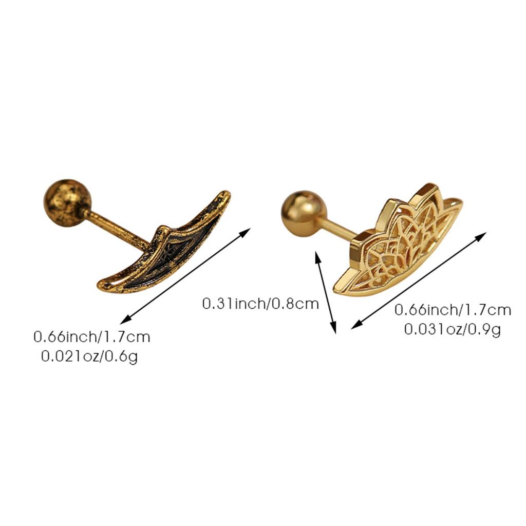 Creative Gothic Style Geometric Hollowed Crescent Moon Shaped Earrings