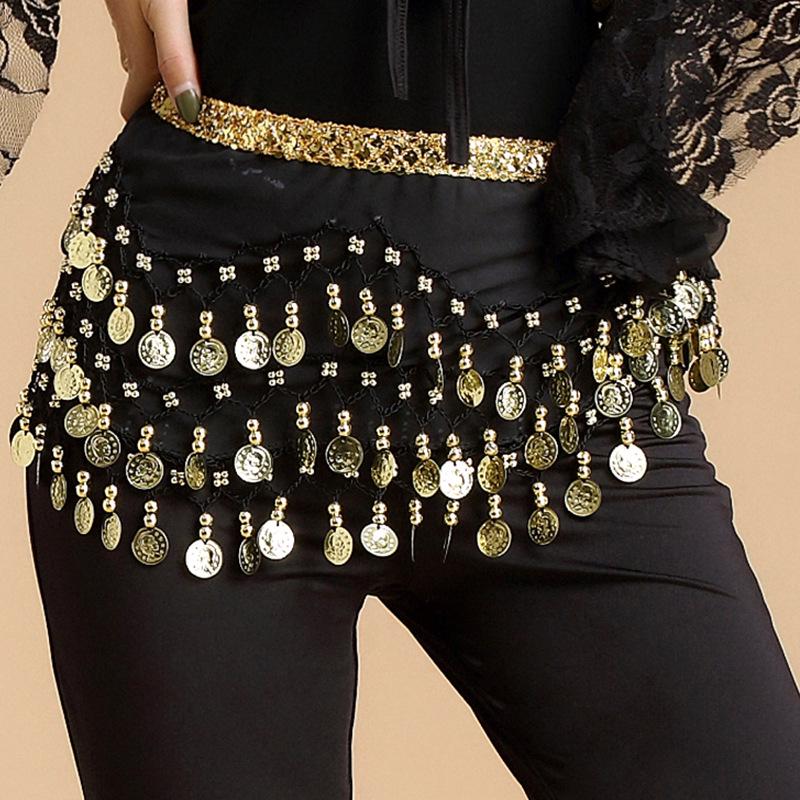 

Шифоновый платок на бедра для танца живота с золотыми монетами - Новый стиль для начинающих 2025 One Size