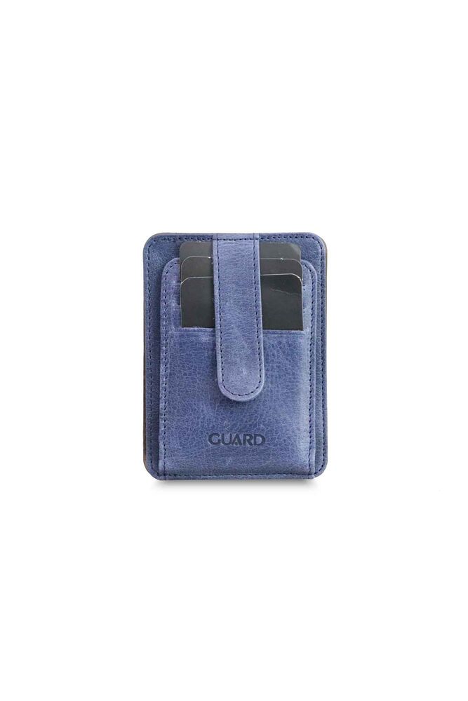 

Guard Vertical Crazy Navy Blue Leather Card Holder