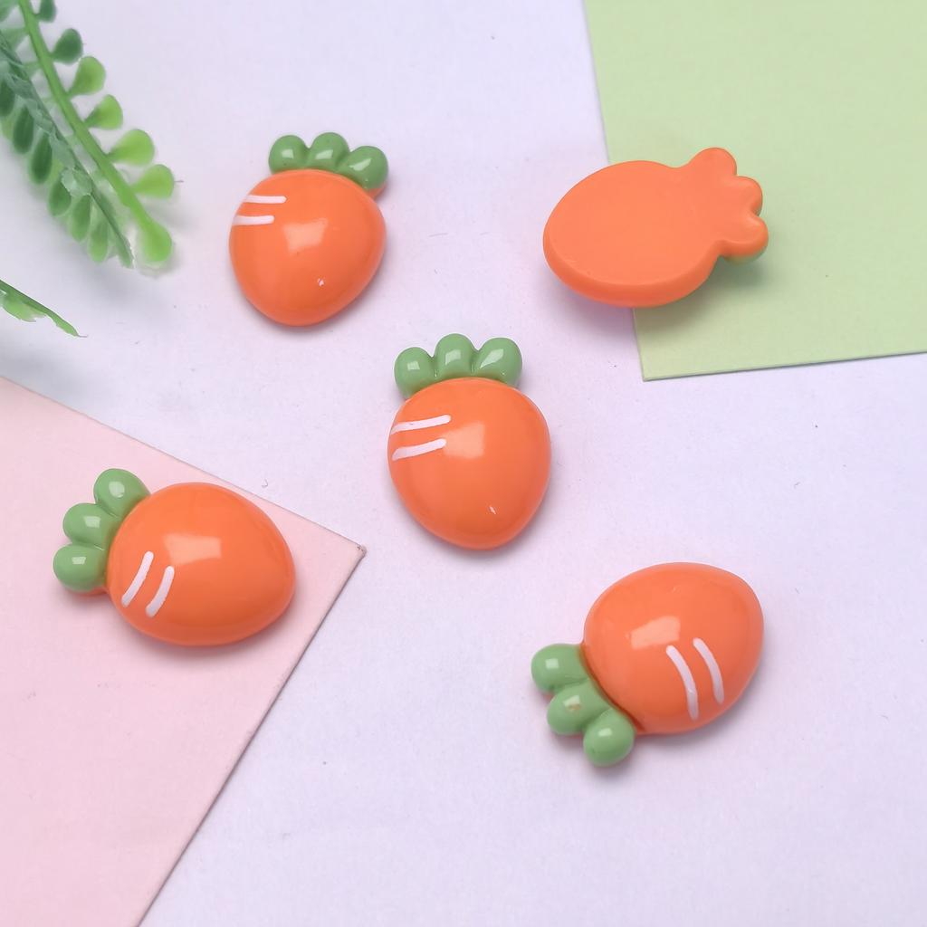 New Cute 100Pcs/Lot Strawberry Peach Carrots Resin Flatback Cabochons Slime Charms for Scrapbooking Phone Case Handmade DIY