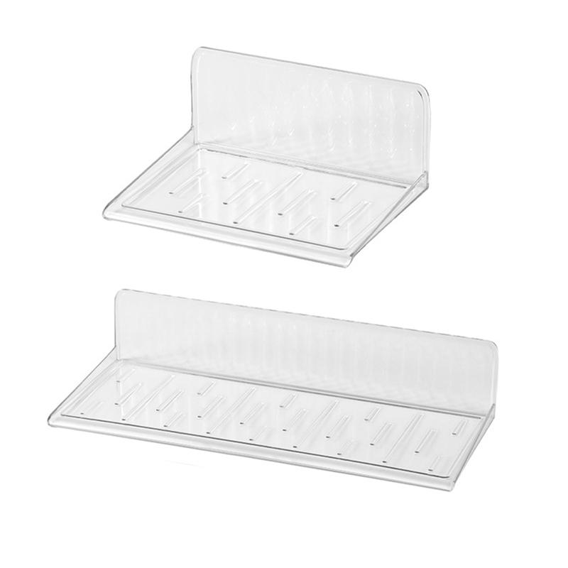 Toilettenregal Transparenter Kunststoff Wandmontage Typ Badezimmer Aufbewahrungshalter Duschshampoo Regale Ablagen Organizer