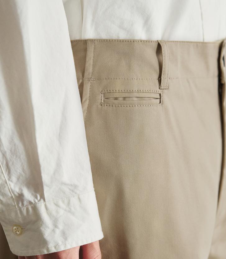 ROTEMBER Lyocell Officer Chino Pants [Beige]