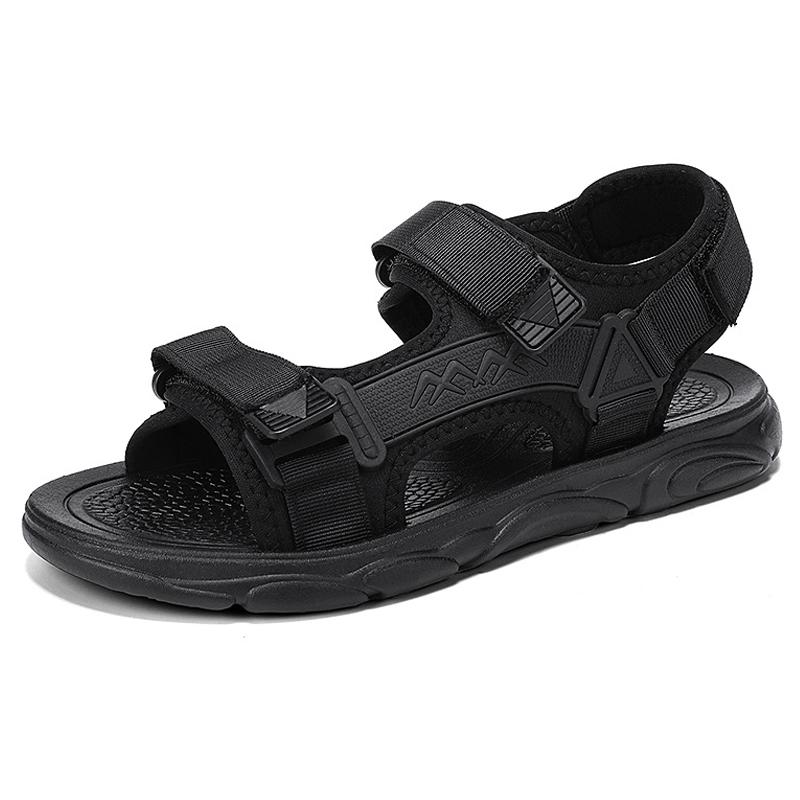

Men Breathable Sports Sandals Male Outdoor Holiday Seaside Beach Casual Sandals Father Youth Boy Student Velcro Strap Sandals 38 чёрный
