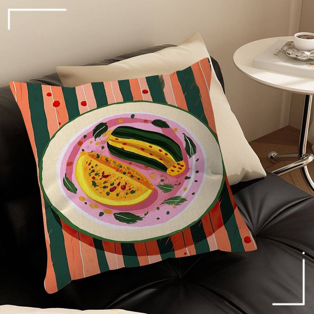 A Plate Of Food Top View Food Stitch Lucky Dragon Pillow Cover Sofa Cushion Cover Home Room Decoration Children Gift