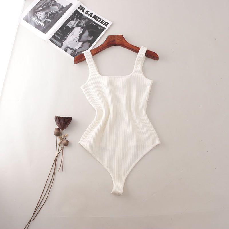 Western Style High-Fixed Rib Square Collar Pure Desire Positioning Clothing Foreign Trade Original Order Slim fit Briefs Sexy One-Piece Vest