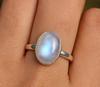 Moonstone Engagement Ring, Dainty Boho Ring for Her, Statement Ring, 925 Solid Silver