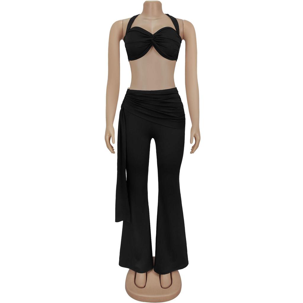 Summer Women's Sexy Strappy Bandeau Long Pants Set