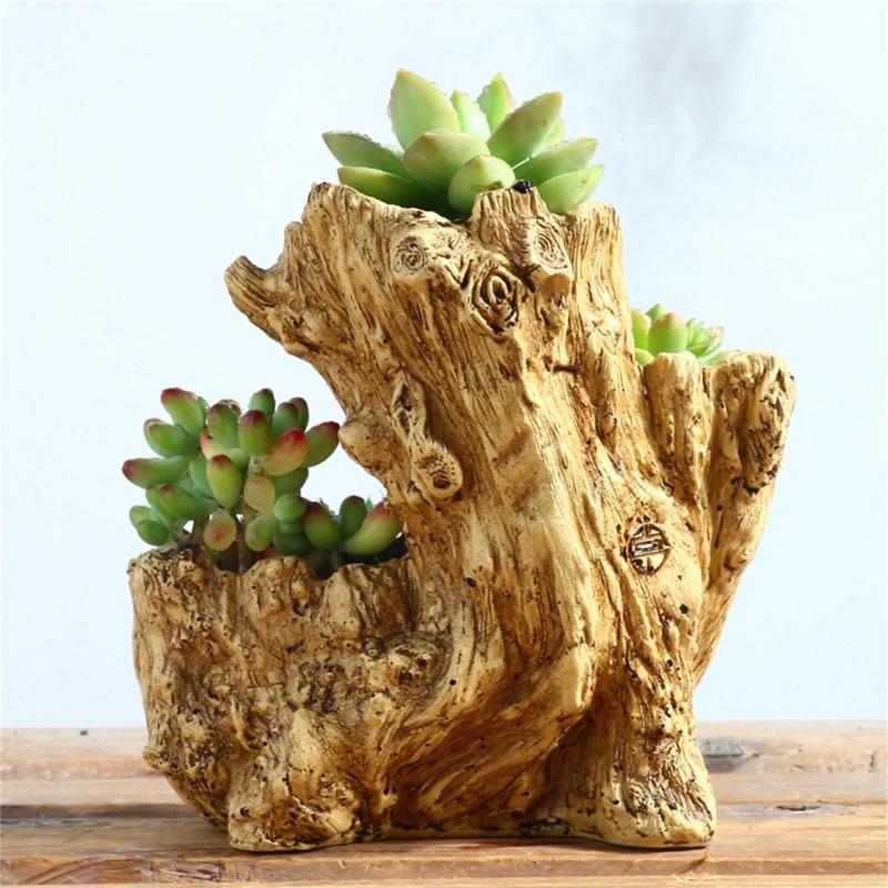 Resin Succulent Flowerpot Imitation Tree Root Shape Suitable for Creative Indoor Outdoor Arrangements and Artistic Charm