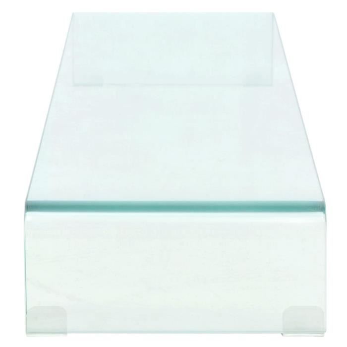 VidaXL Meuble TV/ de moniteur 120 x 30 x 13 cm Verre Transparent