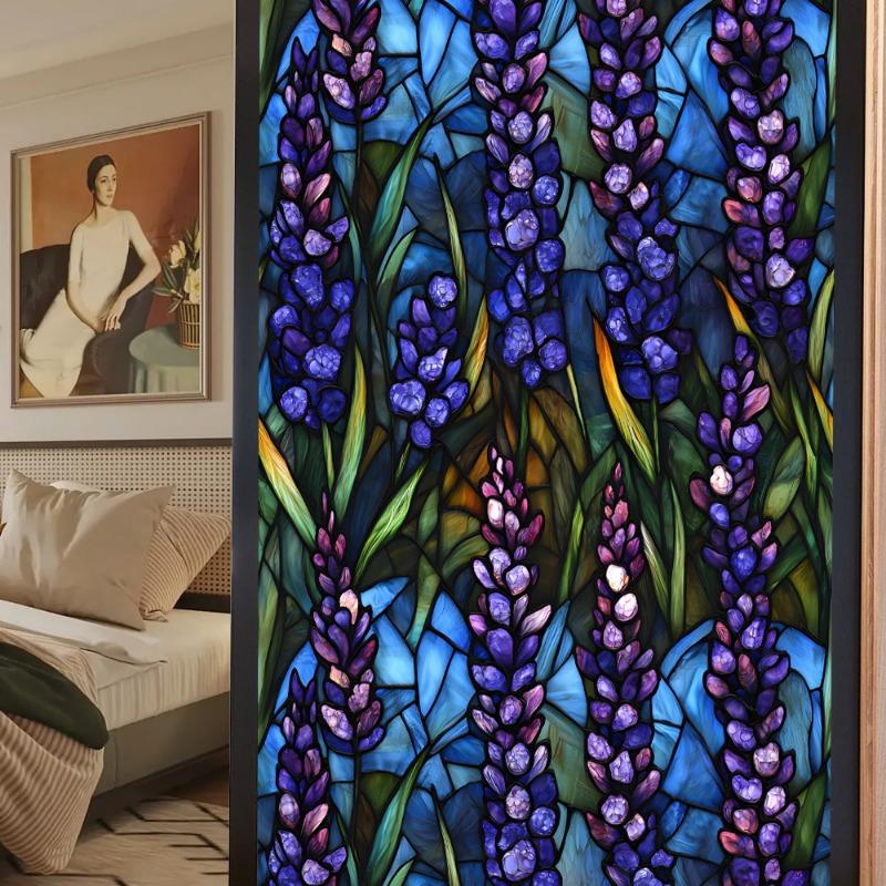 3D Laser Recyclable Window Privacy Film No-glue Window Film Decorative Protection Static Cling Stained Glass Home Sticker