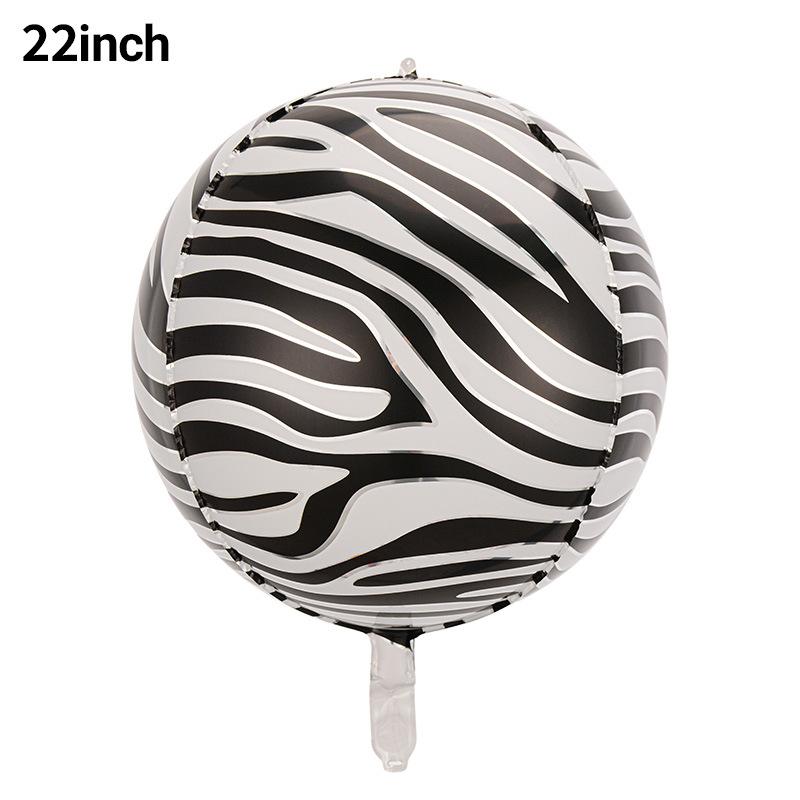 4D Balloon Animal Pattern Printed Animal Stripe Three-Dimensional 4D Ball Tiger Pattern Leopard Pattern Zebra Pattern Aluminum Film Balloon