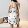 Sexy suspender nightdress chest pad women's summer tom cat print skirt pure lust hottie sexy hip skirt