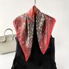 Elegant Women's Satin Square Scarf Vintage Paisley Floral Pattern Soft Silky Neck Scarf Headband Shawl Ladies Hairbands