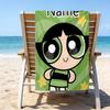 1pc The Powerpuff Girls3 Beach Towel with Custom Name, Beach/Swimming/Bath/Picnic/Camping Towel, Suitable for Seaside Beaches