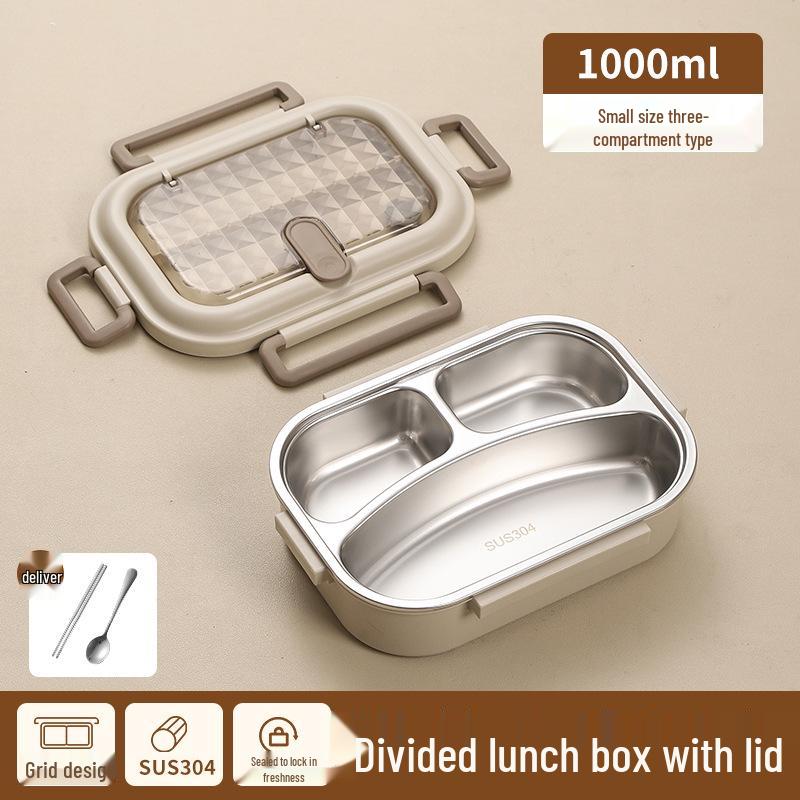 304 Stainless Steel Insulated Bento Lunch Box - Large Capacity, Food-Grade, Sealed Container for Students
