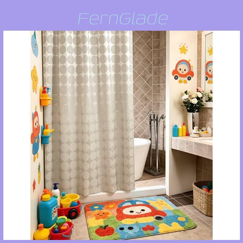 Waterproof Bathroom Shower Curtain Set With Dot Pattern For Home Use