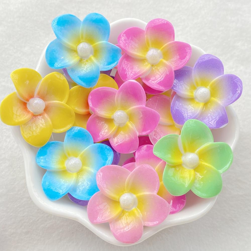 10Pcs New Cute Resin Cartoon Colorful Flowers Series Flat Back Scrapbooking DIY Jewelry Craft Decoration Accessories