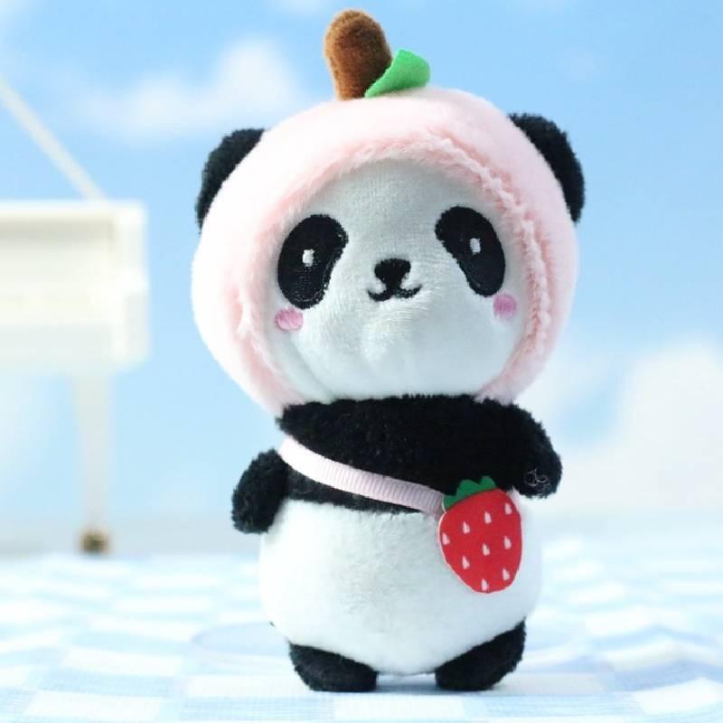 Adorable Plush Panda Keychain Soft Pp Cotton Stuffed Animal Bag Pendant Cute Toy