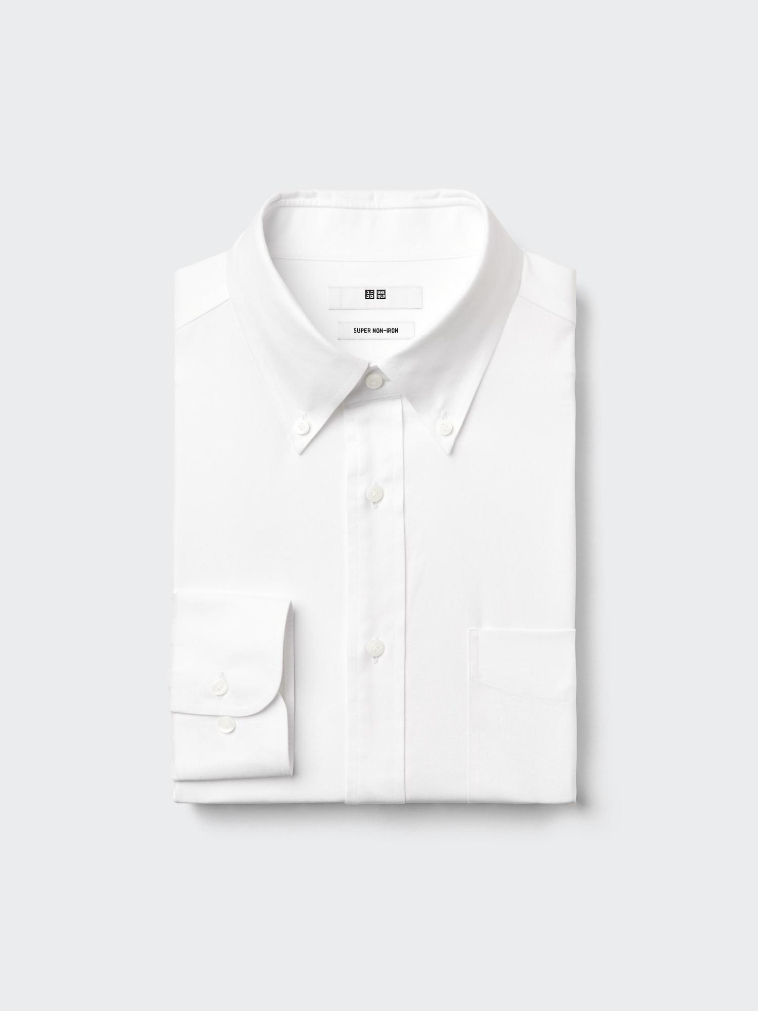 Uniqlo Super Non Iron Shirt Button Down Collar 00 WHITE/MEN S
