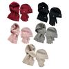3Pcs/Set Women Hat Scarf Gloves Set Solid Color Ribbed Trim Brimless Hat Long Scarf Warm Gloves Set Winter Accessories