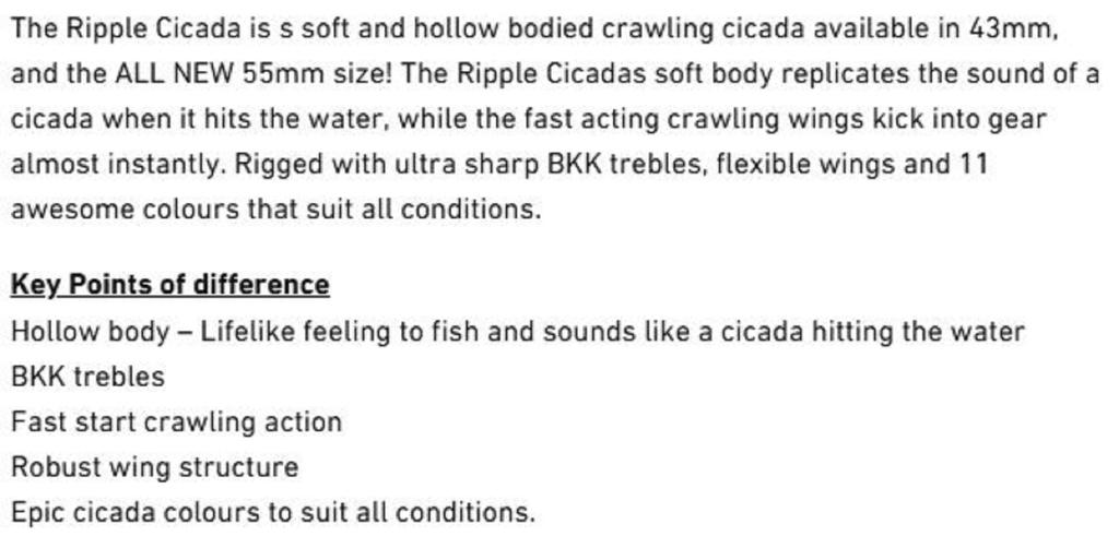 Chasebaits Ripple Cicada 43 Mm Floating Lure 06 (4772)