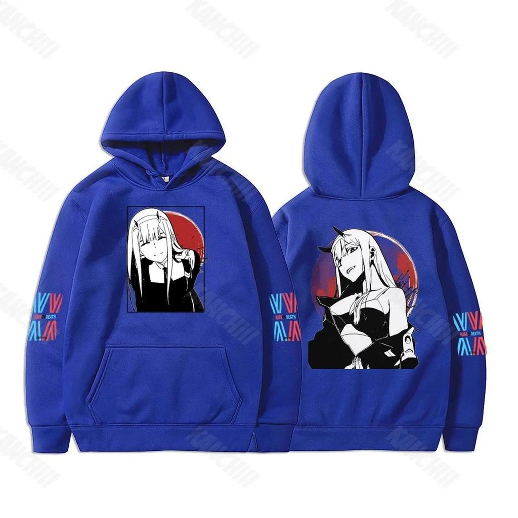 Anime DARLING In The FRANXX Hoodies Men and Women Harajuku Pullover Street Wear Unisex Autumn Winter Plushed Sweater